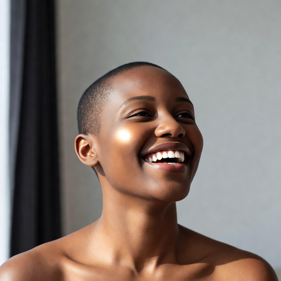 AI generated Natural Window Light portrait featuring Close-Up Macro and Studio Ring Light with a Joyful expression.