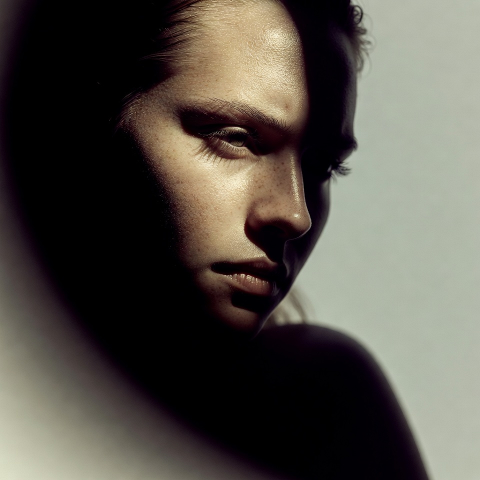 AI generated Sci-Fi Cinematic portrait featuring Telephoto 85mm and Rembrandt Lighting with a nostalgic expression.