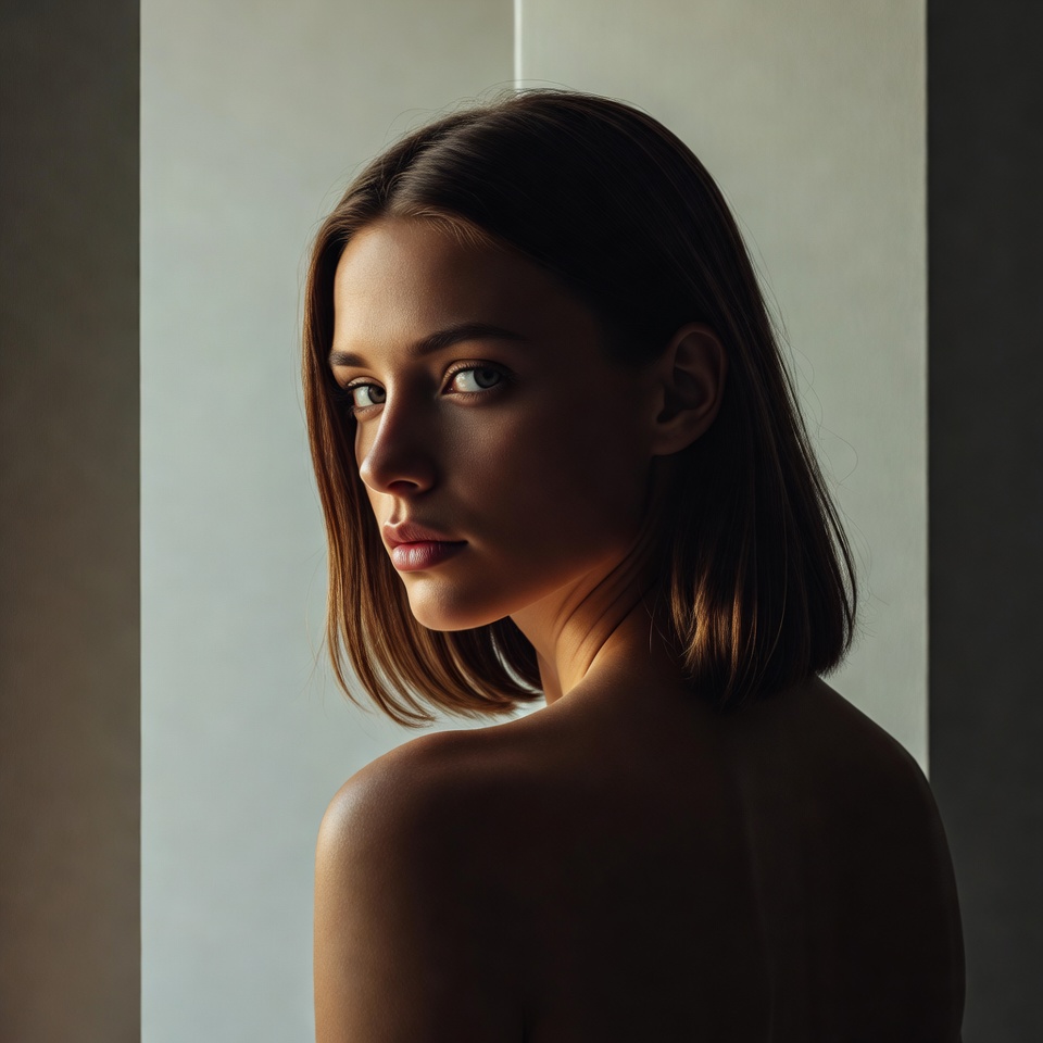 AI generated Western Movie Style portrait featuring Back View and Split Lighting with a Mysterious expression.